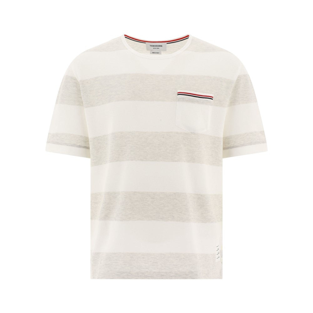 トム ブラウン (Thom Browne) メンズ Tシャツ トップス Striped Pique